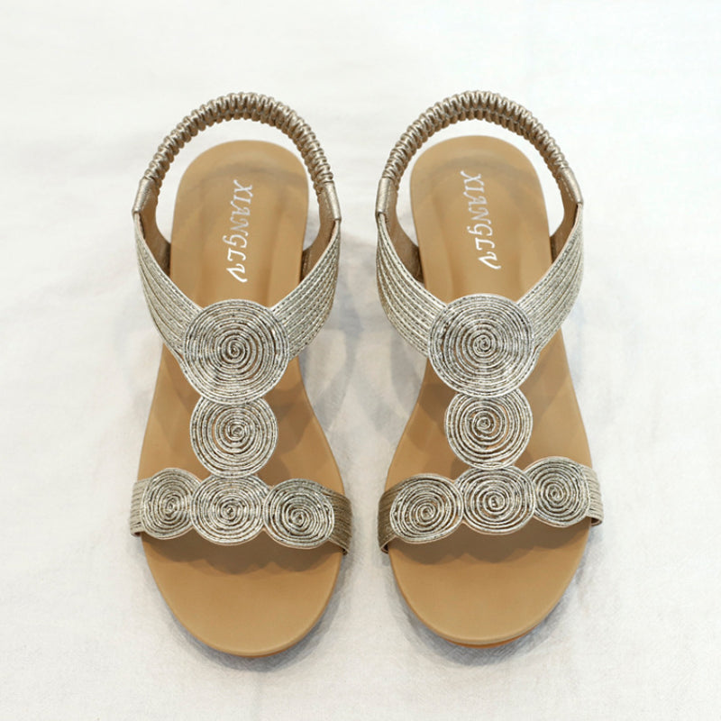 Premium Bohemian Women Summer T-Tied Wedges Sandals Women's Ankle Strap - Image 5