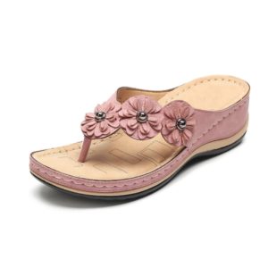 Premium Flower Clip Toe Beach Women Sandals